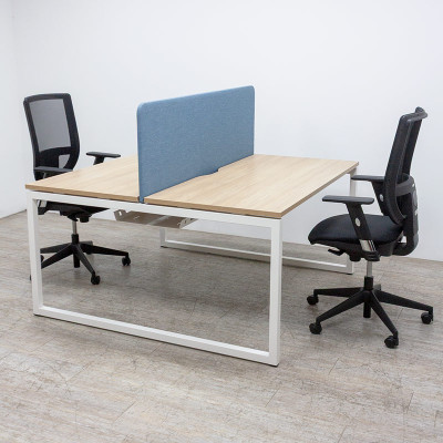 NARBUTAS Bench 2 postes Chêne/Bleu