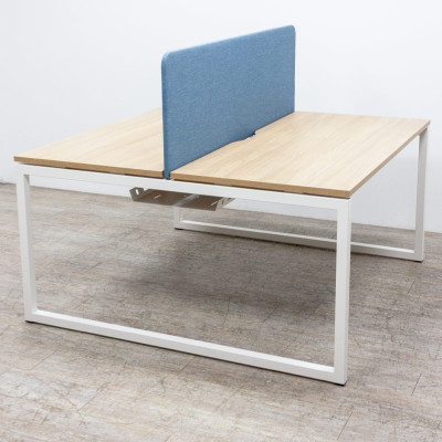 NARBUTAS Bench 2 postes Chêne/Bleu