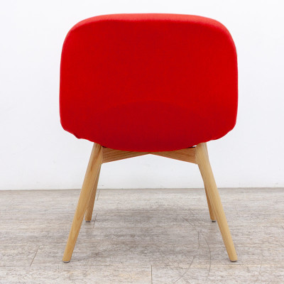 MEELOA Chaise en tissu Rouge / Bois