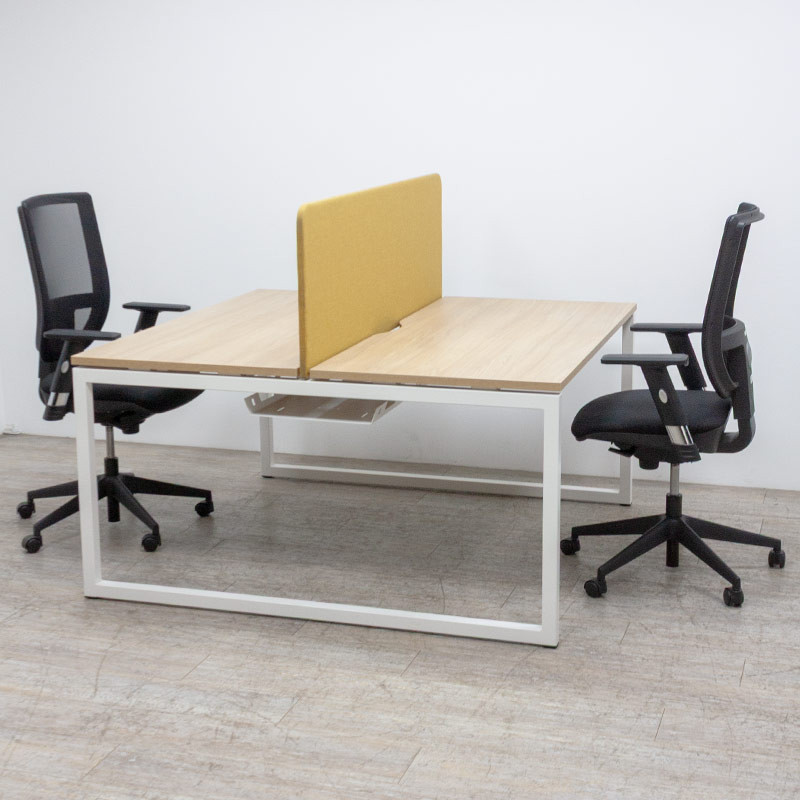 NARBUTAS Bench 2 postes Chêne/Jaune