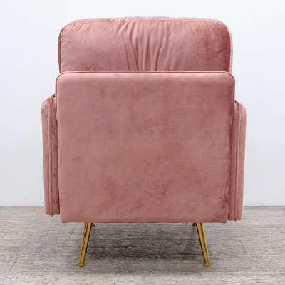 BAÏTA Fauteuil en velours Rose/Doré