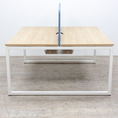 NARBUTAS Bench 2 postes Chêne/Bleu