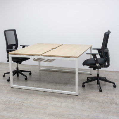 NARBUTAS Bench 2 postes Chêne Ambré