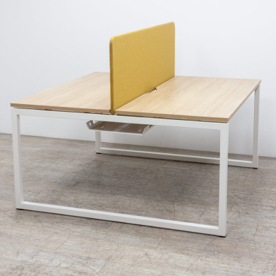 NARBUTAS Bench 2 postes Chêne/Jaune