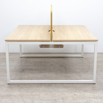 NARBUTAS Bench 2 postes Chêne/Jaune