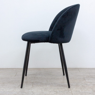 Chaise 4 pieds en velours Noir