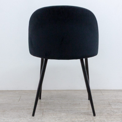 Chaise 4 pieds en velours Noir