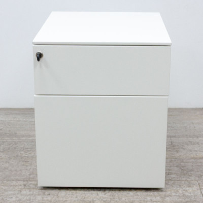 Caisson 2 tiroirs Blanc avec clé