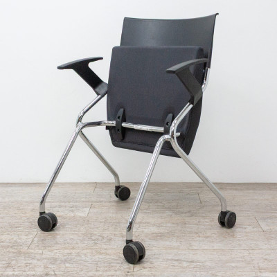 Chaise de conférence reconditionnée SEDUS Flip Flap Noir / Chromé