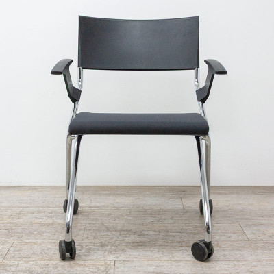 Chaise de conférence reconditionnée SEDUS Flip Flap Noir / Chromé