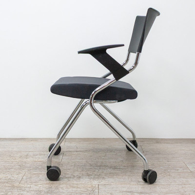 Chaise de conférence reconditionnée SEDUS Flip Flap Noir / Chromé