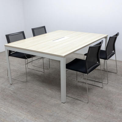 HERMAN MILLER table Frêne / Blanc