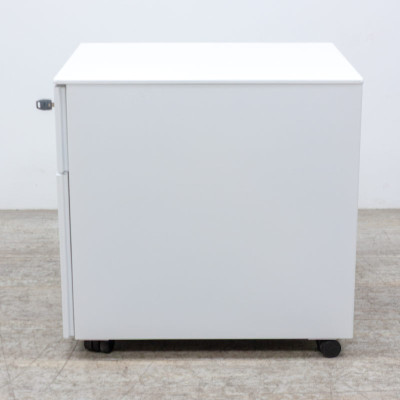 Caisson 2 tiroirs blanc avec Clé