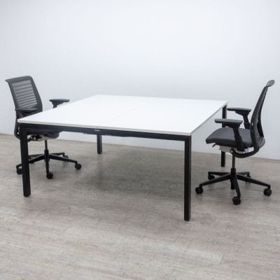 STEELCASE Bench L160 Blanc / Noir