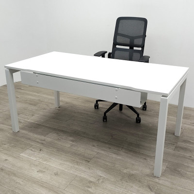 Bureau droit coulissant L160 Blanc