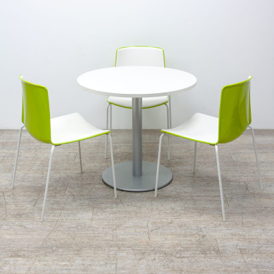 Table ronde Ø80 Blanc / Gris