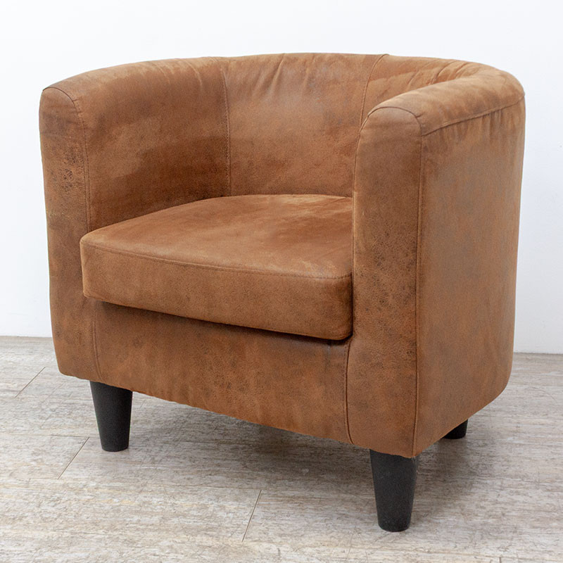 Fauteuil individuel en tissu Brun