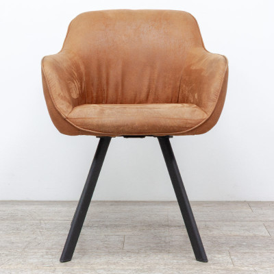 Chaise 4 pieds en tissu Brun