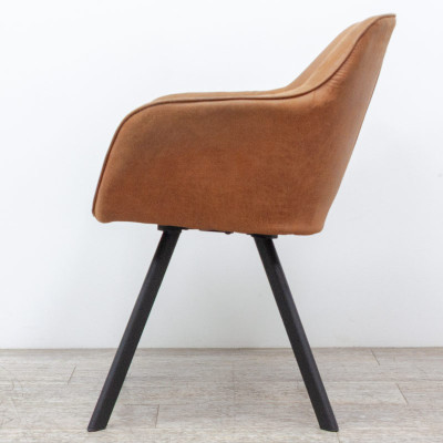 Chaise 4 pieds en tissu Brun