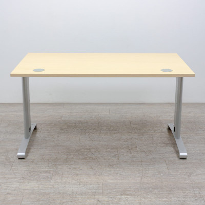 Bureau droit L140 Hêtre / Gris