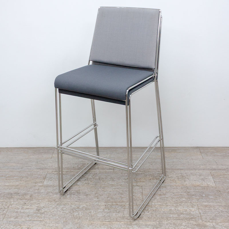 ICF Finn Tabouret haut Gris /Chromé