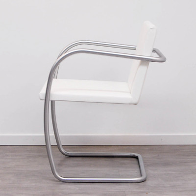 Chaise KNOLL BRNO cuir VOLO blanc
