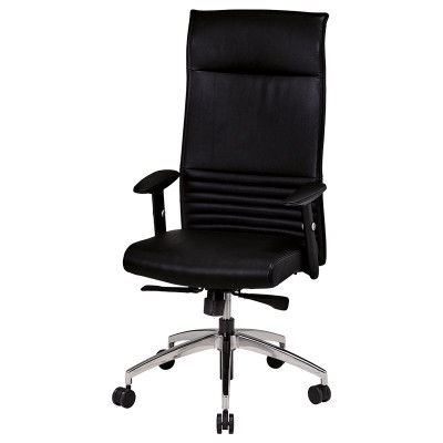 Rome en cuir noir avec dossier haut