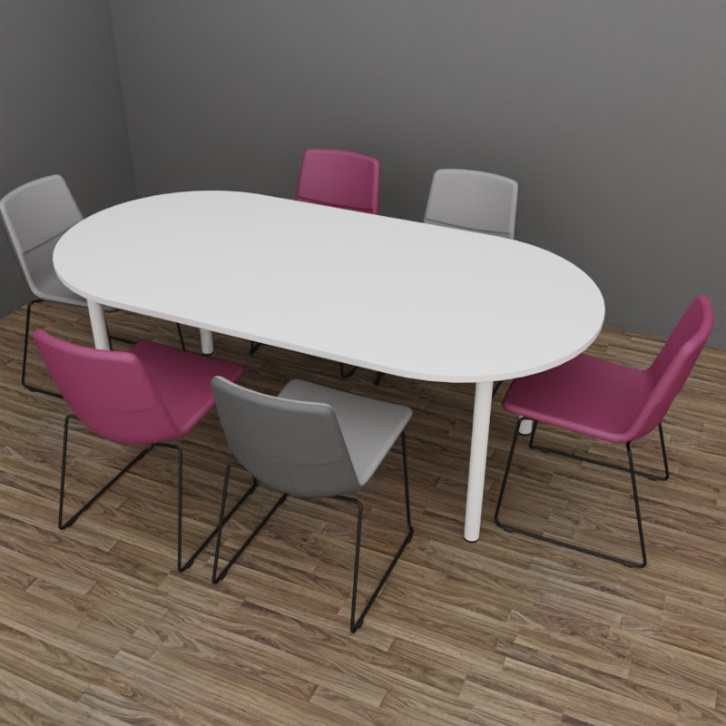 Table L200 6 - 8 personnes Blanc