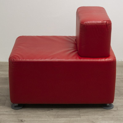 Pouf Steelcase en cuir Rouge