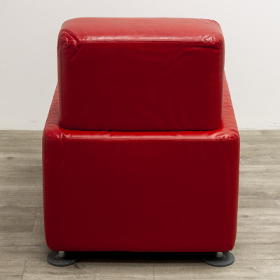 Pouf Steelcase en cuir Rouge