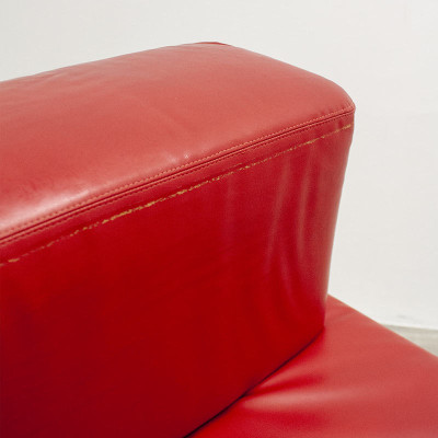 Pouf Steelcase en cuir Rouge