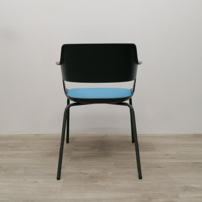 Chaise visiteur Noir / Bleu