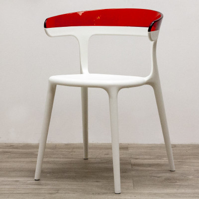 Chaise PAPATYA Luna Blanc et rouge