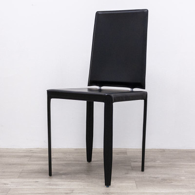 Chaise 4 pieds Simili Cuir Noir 