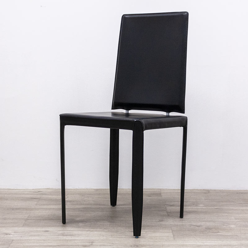 Chaise 4 pieds Simili Cuir Noir 