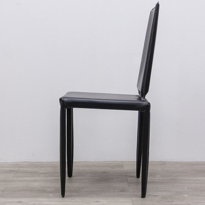 Chaise 4 pieds Simili Cuir Noir 