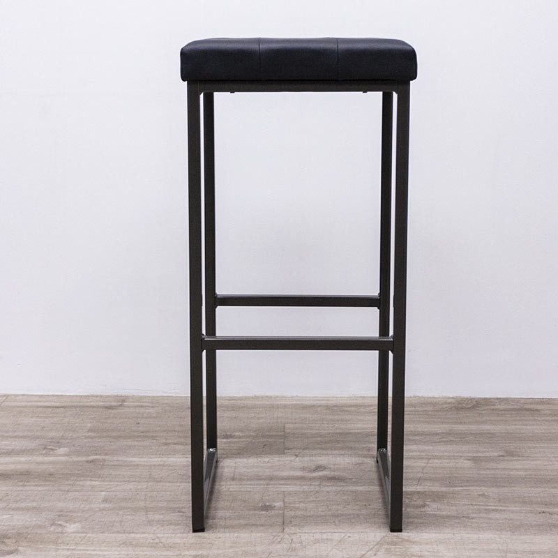 Tabouret carré en simili cuir Noir