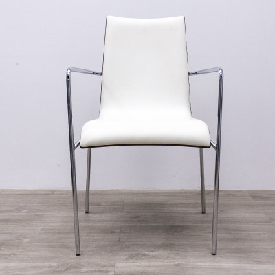 Chaise 4 pieds ronds Simili Blanc 