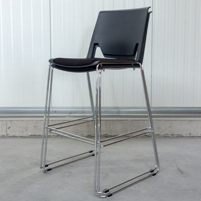 Tabouret Haworth Noir / Chromé