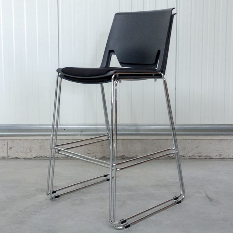 Tabouret Haworth Noir / Chromé