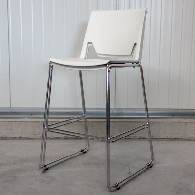 Tabouret Haworth Blanc / Chromé