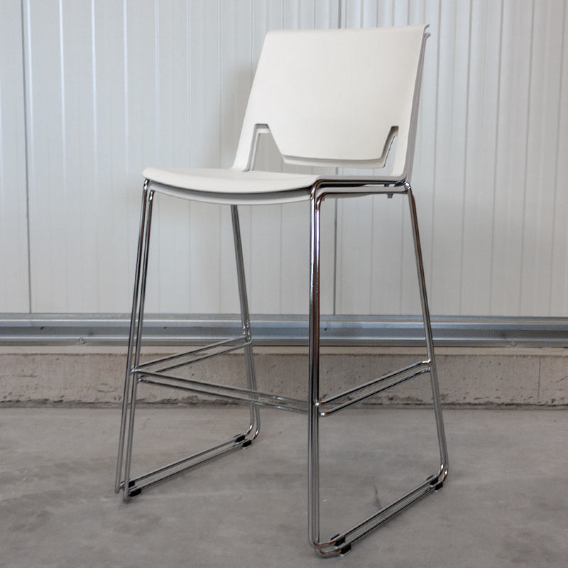 Tabouret Haworth Blanc / Chromé