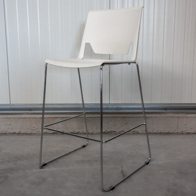 Tabouret Haworth Blanc / Chromé