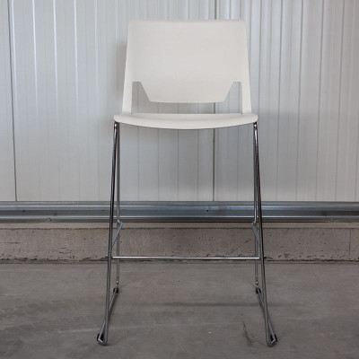 Tabouret Haworth Blanc / Chromé