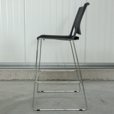 Tabouret Haworth Noir / Chromé
