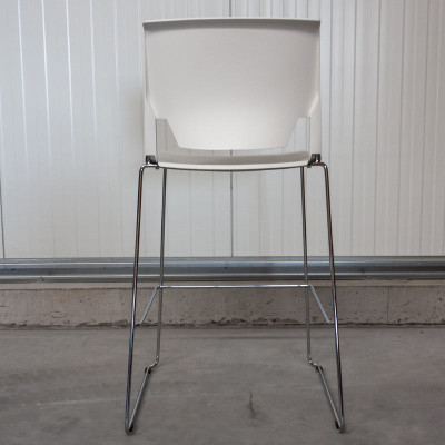 Tabouret Haworth Blanc / Chromé