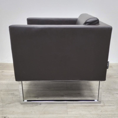 Fauteuil Tacchini en cuir Brun