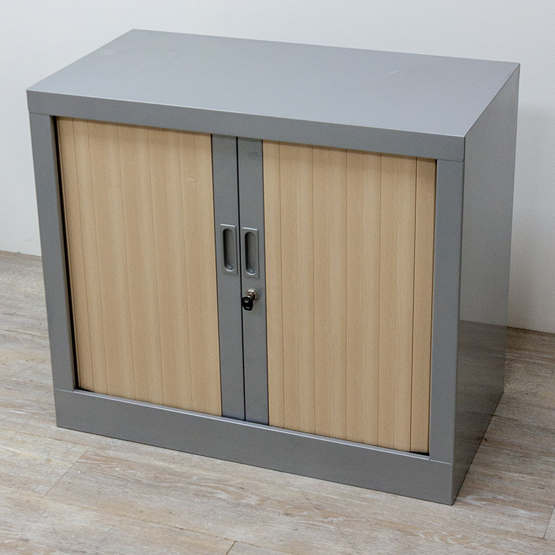 Armoire mini L80 Gris / Chêne Clair
