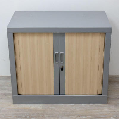 Armoire mini L80 Gris / Chêne Clair