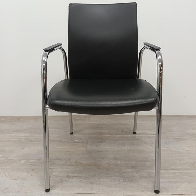 Chaise RIM Cuir Accoudoirs 4 pieds